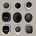 Various Design Washing Machines With Control Panels Buttons And Displays In White Gray
