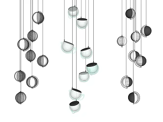 Modern chandelier metal small chandelier combination 3d model
