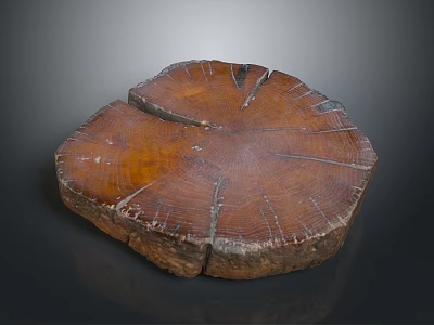 Wooden Tree Stump Shaped Coffee Table With Natural Texture For Home Living Room Decor 3d model