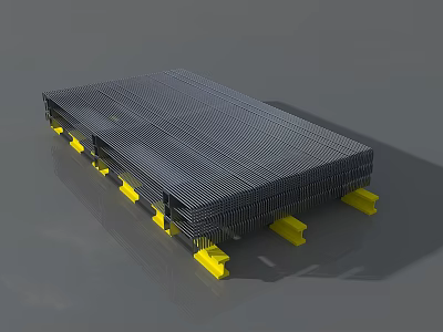 Semi-finished modern steel bar 3d model