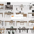 Modern Desk and Chair Office Desk and Chair Computer Desk and Chair 3d model
