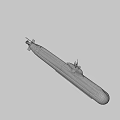 Black Submarine Model Exterior Design With Conning Tower And Smooth Surface 3d model