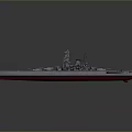 Detailed Historical Warship Scale Model With Naval Ship Structure And Design