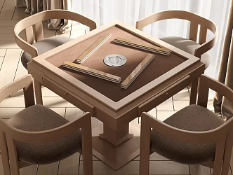 Modern Mahjong Table and Chair Mahjong Table and Chair Combination 3d model
