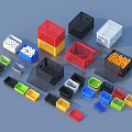 Colorful Plastic Storage Baskets And Containers In Various Sizes For Household Organization