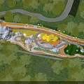 Children's Play Area Design With Green Trees Grassland And Colorful Play Structures