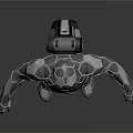 Futuristic Metallic Robot Armor Suit With Silver Black Detailed Design Standing Pose