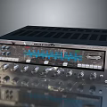 Vintage Electronic Audio Amplifier With Control Knobs Display Panel And Metal Casing