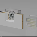 Modern Ventilation System Components With Fan Unit And Grille Enclosure