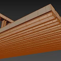 Modern Striped Rectangular Ceiling Light Mounted On Ceiling With White Cabinets