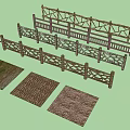 Decorative Wooden Garden Fence With Cross Design And Various Floor Mats