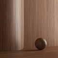 Light Wood Grain Surface With Color Swatches And Wooden Sphere Decoration