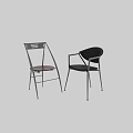 Modern Dining Chairs With Metal Frame Wooden And Black Seats Design
