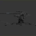 3D Rendered Military Artillery Gun With Metal Texture And Tripod Base Structure