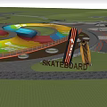 Colorful Circular Running Track Design In Urban Park With Green Surroundings And Pathways