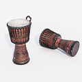Musical Instruments Old Handmade Drums 3d model