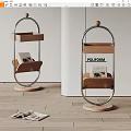 poliform Modern Side Table Solid Wood Side Table Bookshelf 3d model