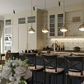 Modern Dining Living Room Interior Design With White Cabinets Gold Handles Dining Table And Chairs