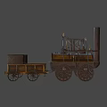Vintage Steam Train Model With Tall Chimney Metal Wheels And Carriage Section