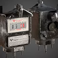 Vintage Commercial Fare Meters With For Hire Sign And Old Style Design