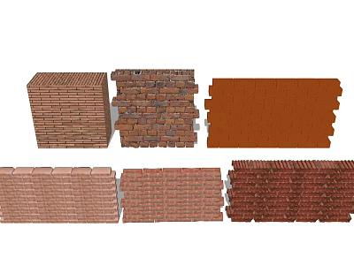 Various Brick Wall Textures With Different Colors And Pattern Designs 3d model