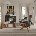 Stylish Wooden Frame Leather Armchairs For Bright Elegant Modern Cozy Living Room Interior Decor
