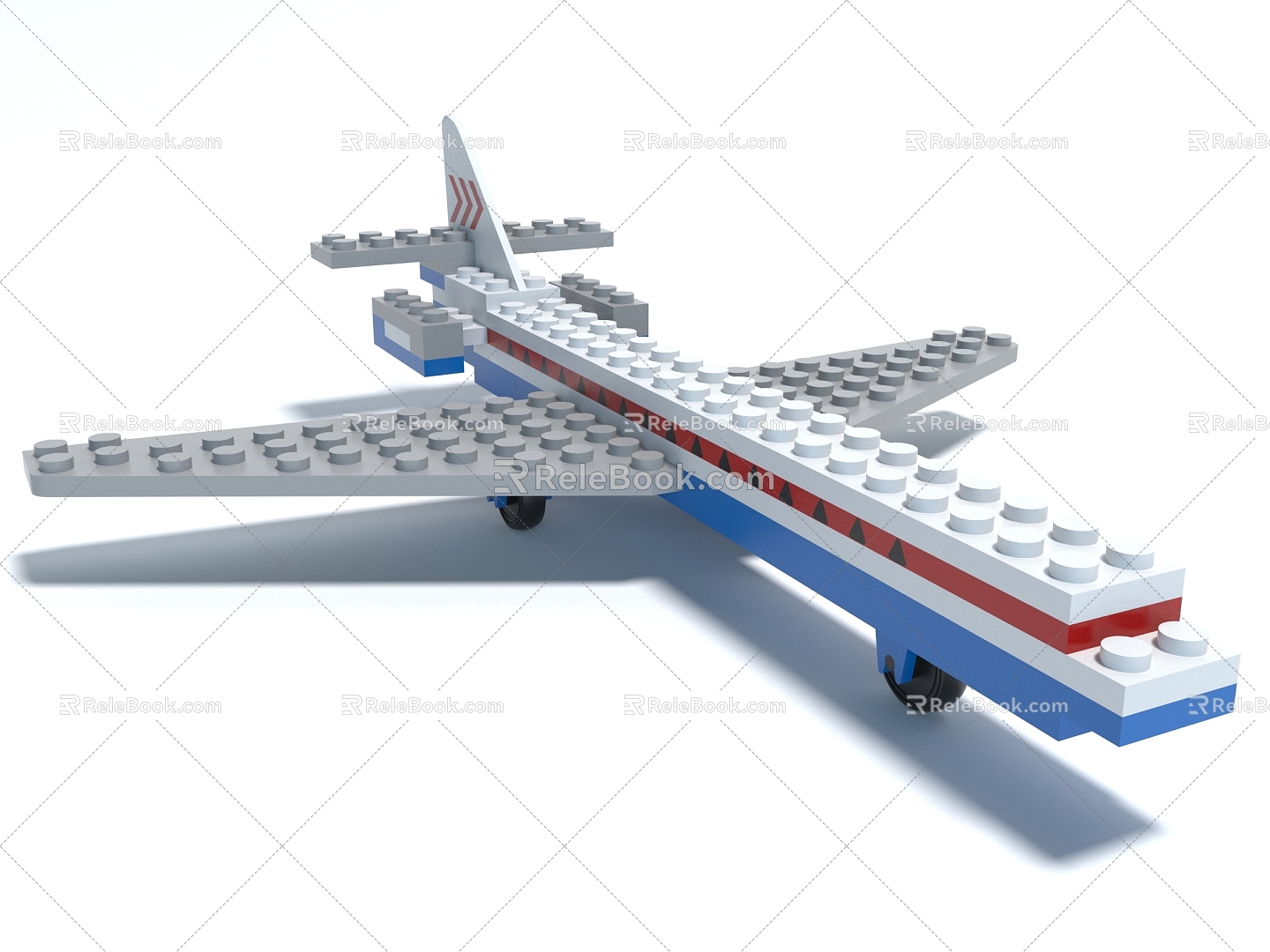 Style Airplane Airliner Building Blocks Lego Decorative Ornaments 3d model