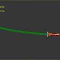 Katana With Black Scabbard Red Handle Long Blade On Gray Gradient Background And Reflection