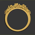 Elegant Golden Ring With Exquisite Design And Intricate Decorative Patterns