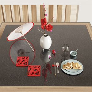 New Chinese Tableware Ornaments 3d model