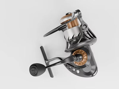Mini Deep Wire Cup Spinning Wheel All-metal No Gap Luya Wheel Sea Pole Blackfish Special 3d model