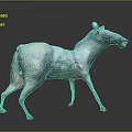 Gray Fantasy Creature With Blue Stripes Open Mouth And Red Tongue