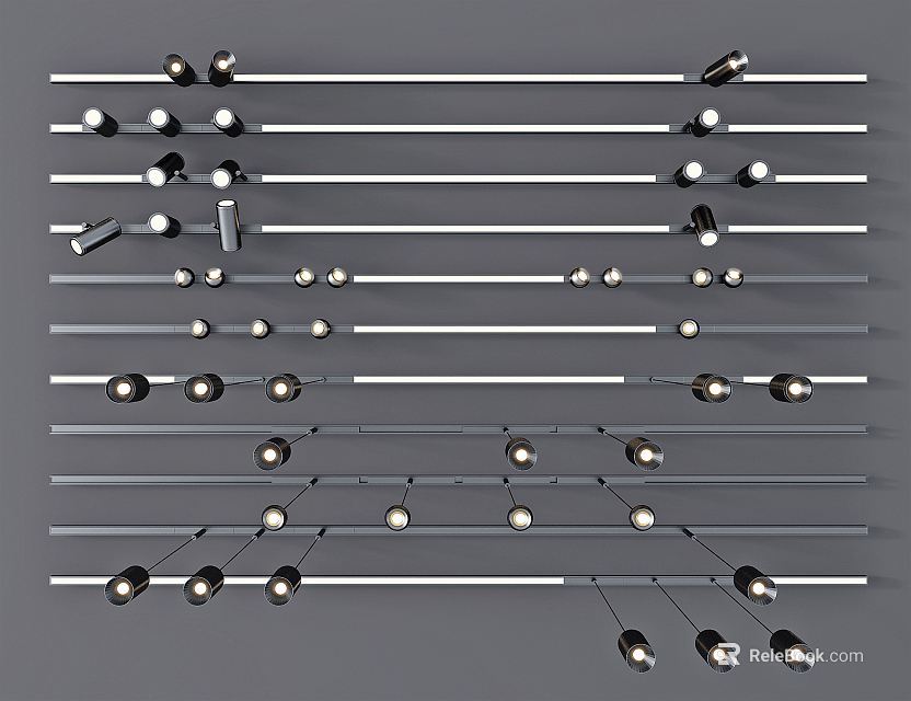 Various Downlights And Spotlights In Different Styles For Modern Lighting 3d model 