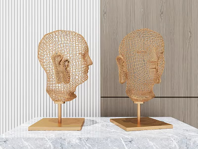 Light Luxury Sculpture Buddha Head 3d model
