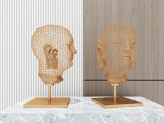 Light Luxury Sculpture Buddha Head 3d model