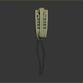 Vintage Electronic Telephone with Beige Classic Design Handset and Coiled Cord