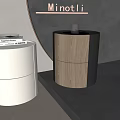 Modern Round Bedside Tables With White Drawers And Wooden Black Finish Design Style