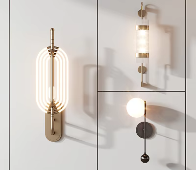 Elegant Modern Wall Lamps Featuring Various Styles And Warm Lighting Effects For Home Interior Decor 3d model