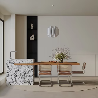 Modern table combination 3d model