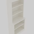 White Modern Bookcase With Open Shelves And Multiple Storage Layers For Home 3d model