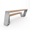 Modern Outdoor Bench With Wooden Seat And Sturdy Metal Frame Design