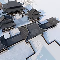 Modern Temple Architecture Ancient Architecture of Song Dynasty 3d model