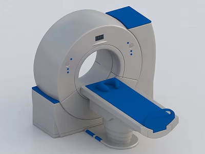 Advanced Modern CT Scanner With Circular Gantry And Blue Movable Patient Table 3d model