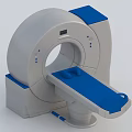 Advanced Modern CT Scanner With Circular Gantry And Blue Movable Patient Table 3d model