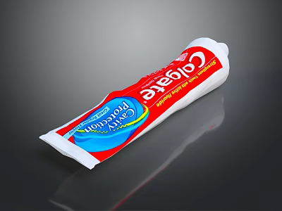 Colgate Toothpaste Tube In Red And Blue Packaging For Daily Oral Care Needs 3d model