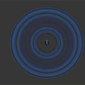 Cartoon Scene Featuring Circular Device With Blue Light Effects Surrounding Globe Blue Streaks And Particles