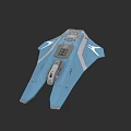 Blue And Gray Modern Fighter Jet 3D Model With Cockpit And Wings