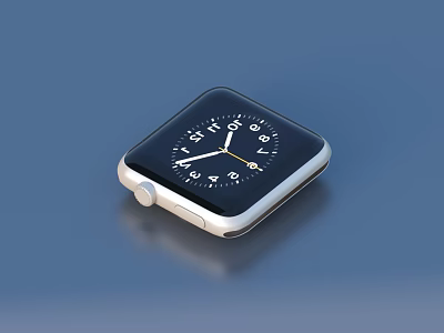 Sleek Modern Smartwatch With Square Black Display And White Frame For Daily Living 3d model