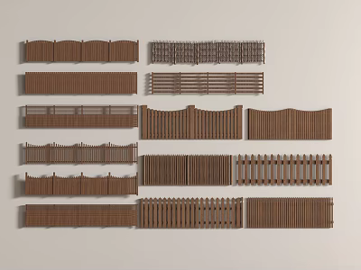 New Chinese Fence Chinese Wooden Fence Wooden Fence 3d model