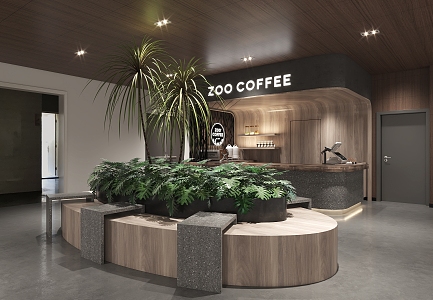 Modern Cafe Coffee Shop Bar 3d model